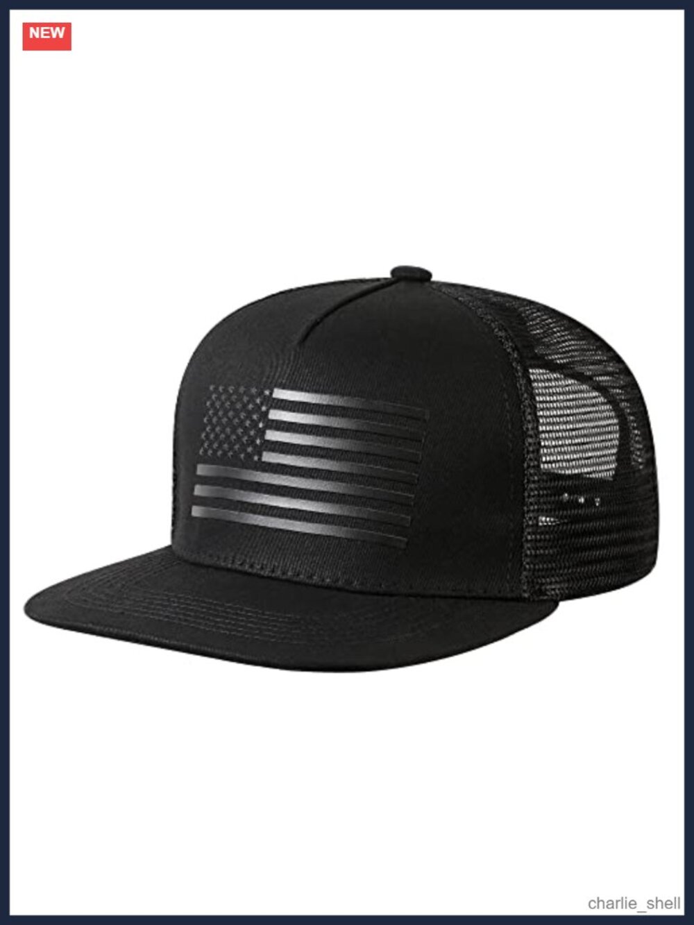 Snapback Trucker Hat Flat Bill Baseball Cap Adjustable Breathable Mesh